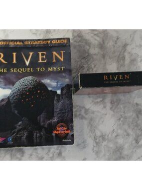 Riven The Sequel to Myst PC Game + Official Strategy Guide Complete 5 Disc